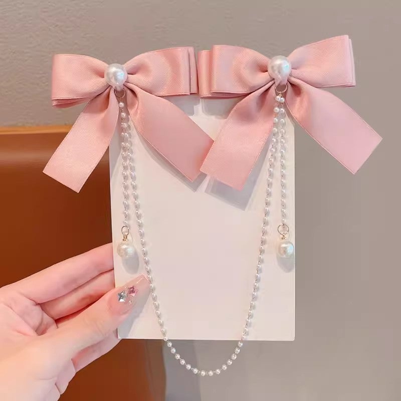 Children'S Mermaid Shell Hairpin Bowknot Girl'S Tassel Forehead Chain Princess Headwear Little Girl'S Ear Hanging Colorful - Image 1